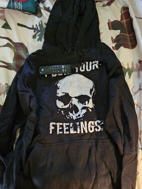 Black Graphic Skull Hoodie - Men